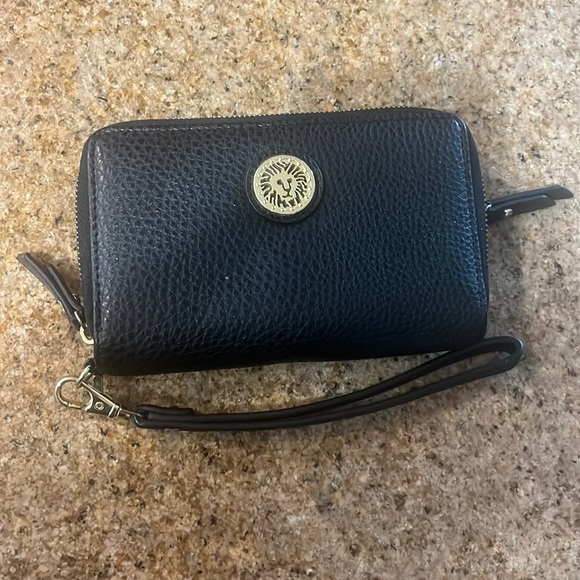 Anne Klein Handbags - Anne Klein Wristlet Black Leather